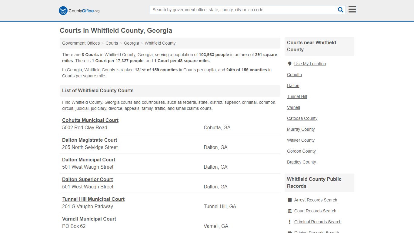 Courts - Whitfield County, GA (Court Records & Calendars)